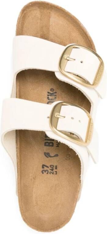Birkenstock Comfortabele Beige Leren Sandalen Beige Dames