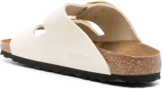 Birkenstock Comfortabele Beige Leren Sandalen Beige Dames
