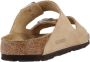 Birkenstock Arizona Suède Gestikte Slippers Beige Heren - Thumbnail 4