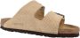 Birkenstock Arizona Suède Gestikte Slippers Beige Heren - Thumbnail 6