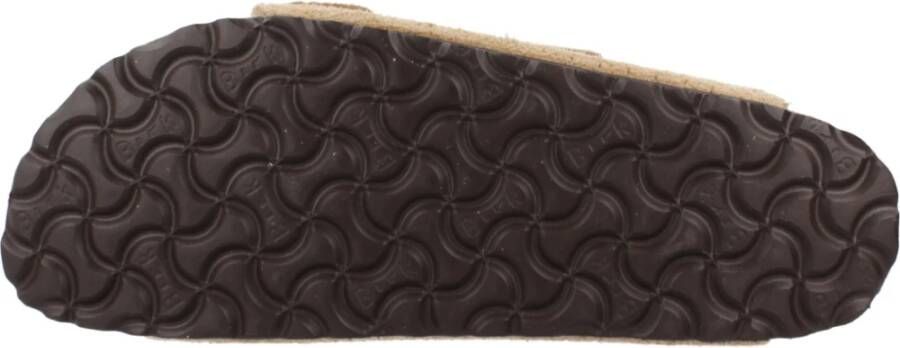 Birkenstock Arizona Suède Gestikte Slippers Beige Heren