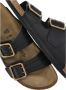 Birkenstock Zwarte Leren Sandalen Black Dames - Thumbnail 12