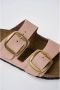 Birkenstock Klassieke Big Buckle Nubuck Leren Sandaal Pink Dames - Thumbnail 11