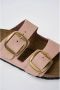 Birkenstock Klassieke Big Buckle Nubuck Leren Sandaal Pink Dames - Thumbnail 18