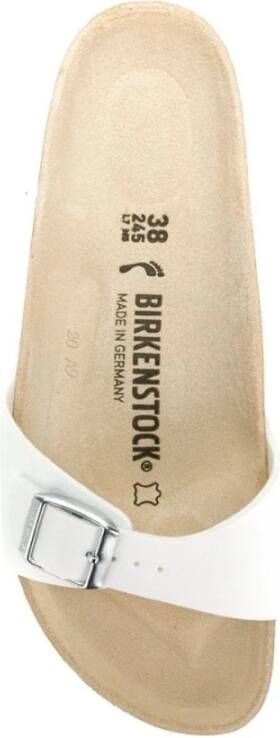 Birkenstock Witte synthetische sliders voor vrouwen Wit Dames