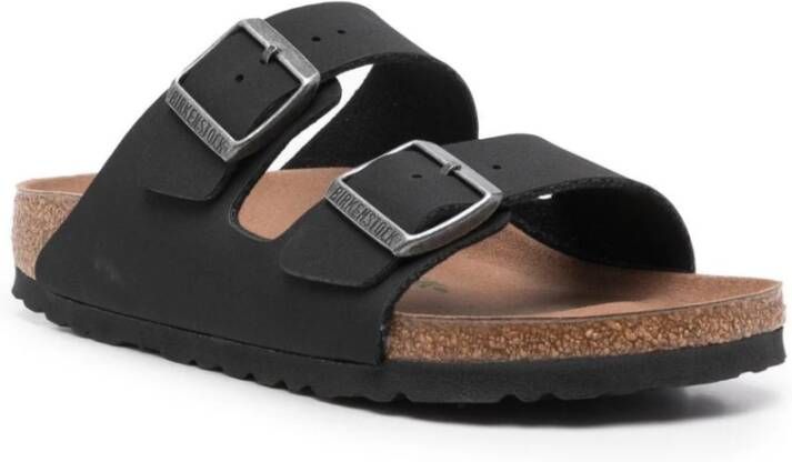 Birkenstock Zwarte veganistische gespsandalen Zwart Dames