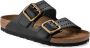 Birkenstock Zwarte Leren Herensandalen Zwart Heren - Thumbnail 4