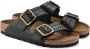 Birkenstock Zwarte Leren Herensandalen Zwart Heren - Thumbnail 5