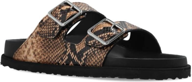Birkenstock Arizona Gespde Slides Brown Dames