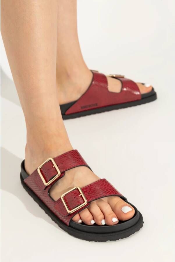 Birkenstock Arizona Voering Slides Red Dames