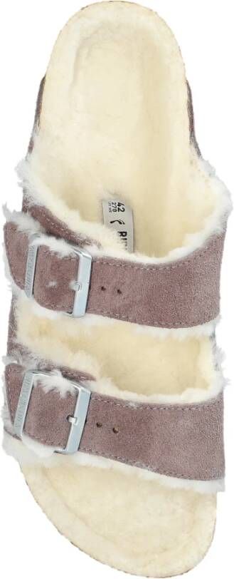 Birkenstock Arizona Shearling Slides Purple Dames