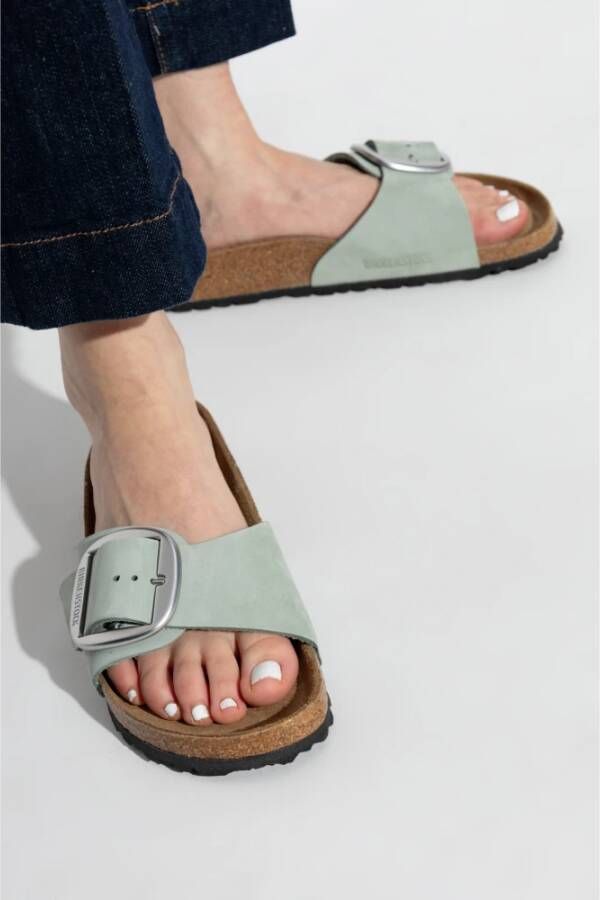 Birkenstock Madrid Big Buckle Slides Blue Dames