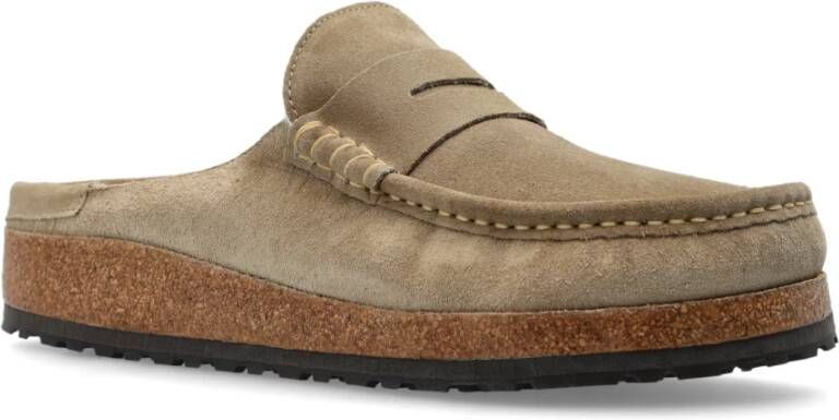 Birkenstock Naples Shearling Slides Beige Heren