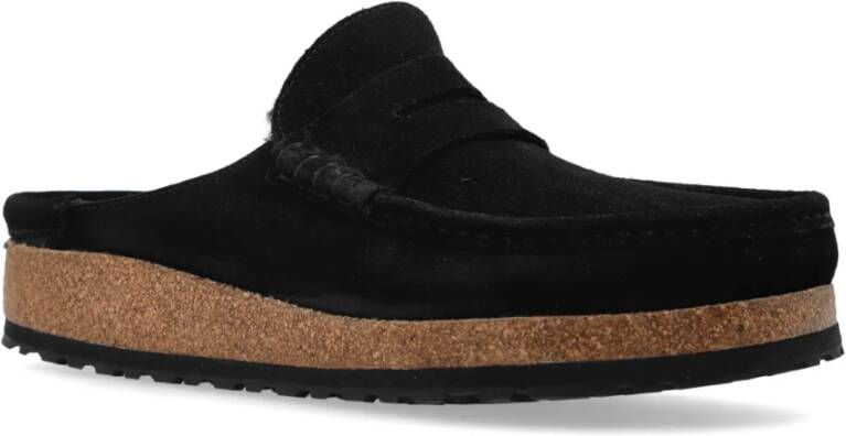 Birkenstock Naples Schapenvacht Slides Black Heren
