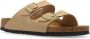 Birkenstock Verstelbare Logo Sandalen Rubberen Zool Beige Dames - Thumbnail 14