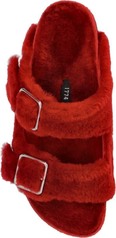 Birkenstock Arizona Shearling Slides Red Dames