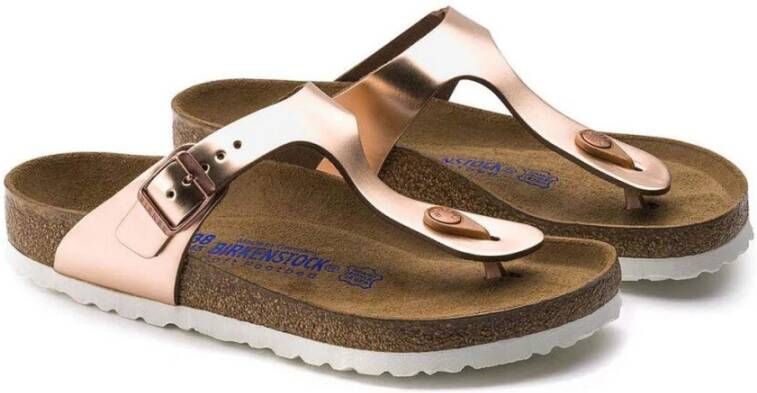 Birkenstock Metallic Roze Slippers voor Vrouwen Bruin Dames
