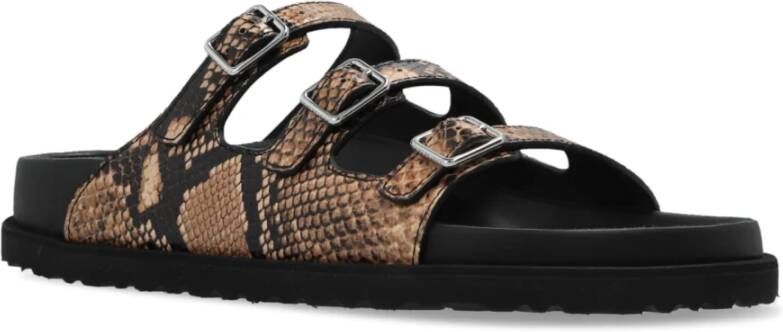 Birkenstock Slippers Florida gevoerd Brown Dames