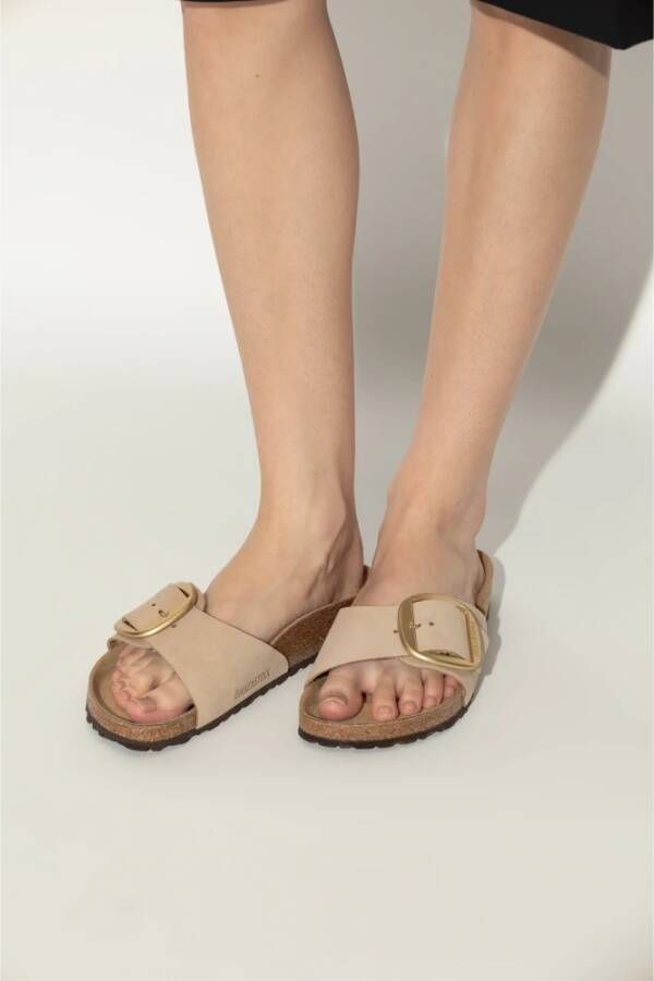 Birkenstock Slippers Madrid Grote Gesp Beige Dames