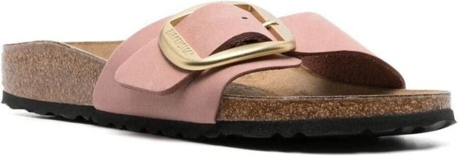 Birkenstock Madrid Roze Leren Sliders Roze Dames