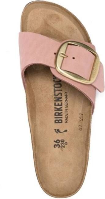 Birkenstock Madrid Roze Leren Sliders Roze Dames