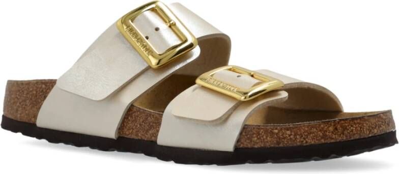 Birkenstock Sydney Cushion Buckle Sliders Beige Dames