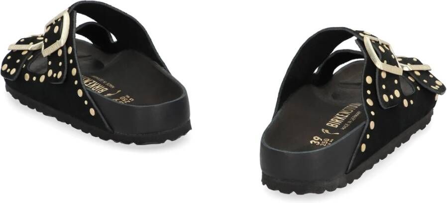 Birkenstock Gespenkte Suède Slippers Black Dames