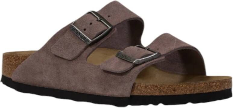 Birkenstock Suede Sliders Purple Dames