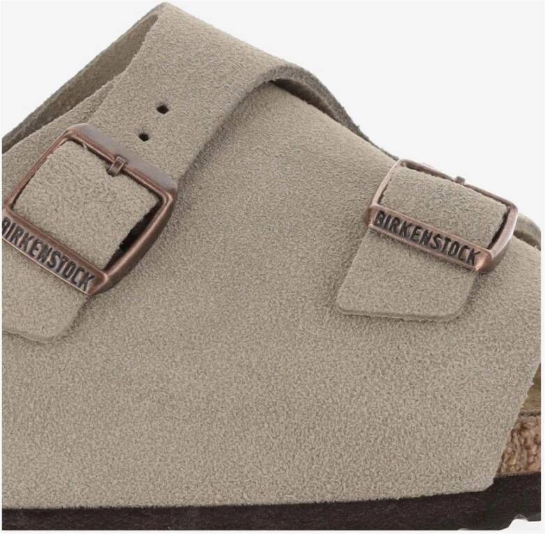 Birkenstock Suède Kurk Sandalen Verstelbare Gesp Sluiting Beige Heren