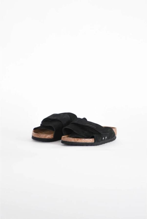Birkenstock Suede Kyoto Sandalen met Verstelbare Sluiting Zwart Dames