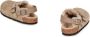 Birkenstock Beige Suède Sandalen met Shearling Voering Beige Dames - Thumbnail 7