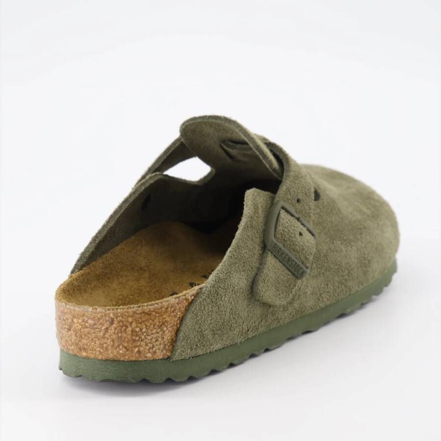 Birkenstock Suède Muiltjes voor Vrouwen Groen Khaki