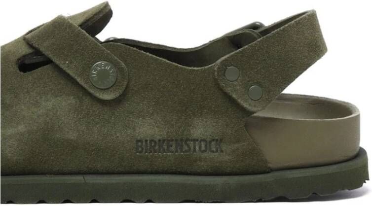 Birkenstock Suède platte schoenen met gespsluiting Green Heren