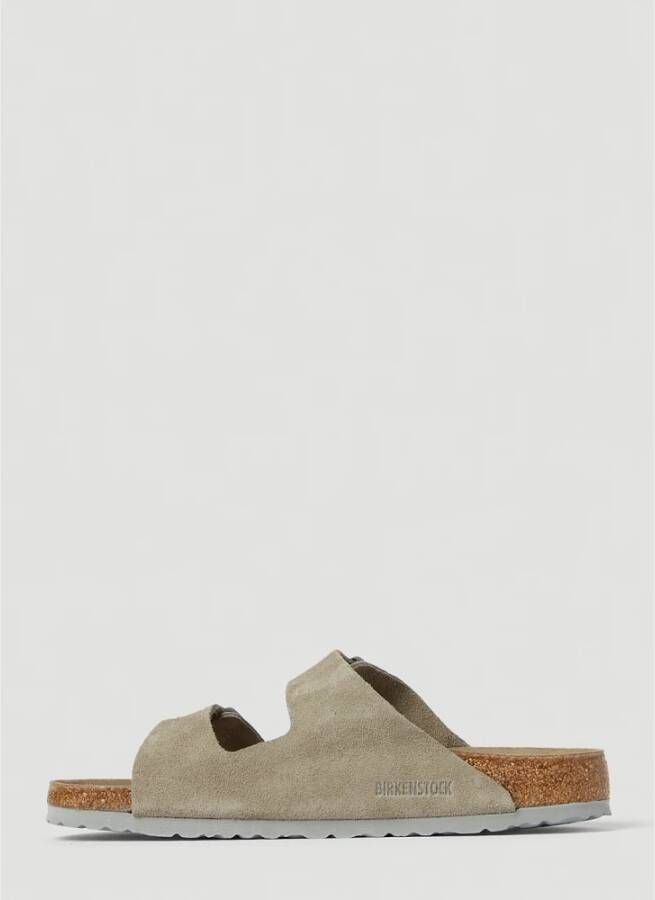 Birkenstock Suède Sandalen met Dubbele Gespsluiting Grijs Heren