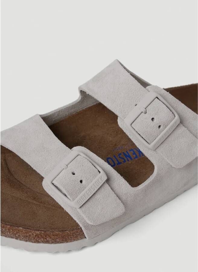 Birkenstock Suède Sandalen met Dubbele Gespsluiting Wit Heren