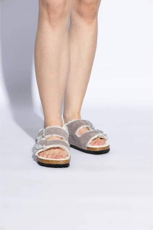 Birkenstock Suede Sandalen `Milano` Gray Dames