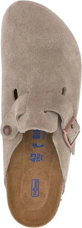 Birkenstock Taupe Leren Instap Ronde Neus Schoenen