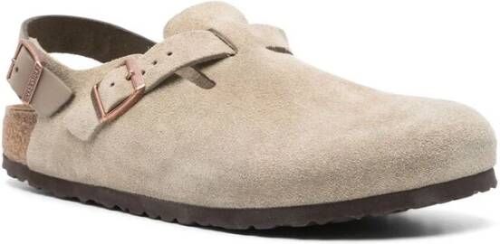 Birkenstock Taupe Suède Klompen met Amandelneus Green Heren