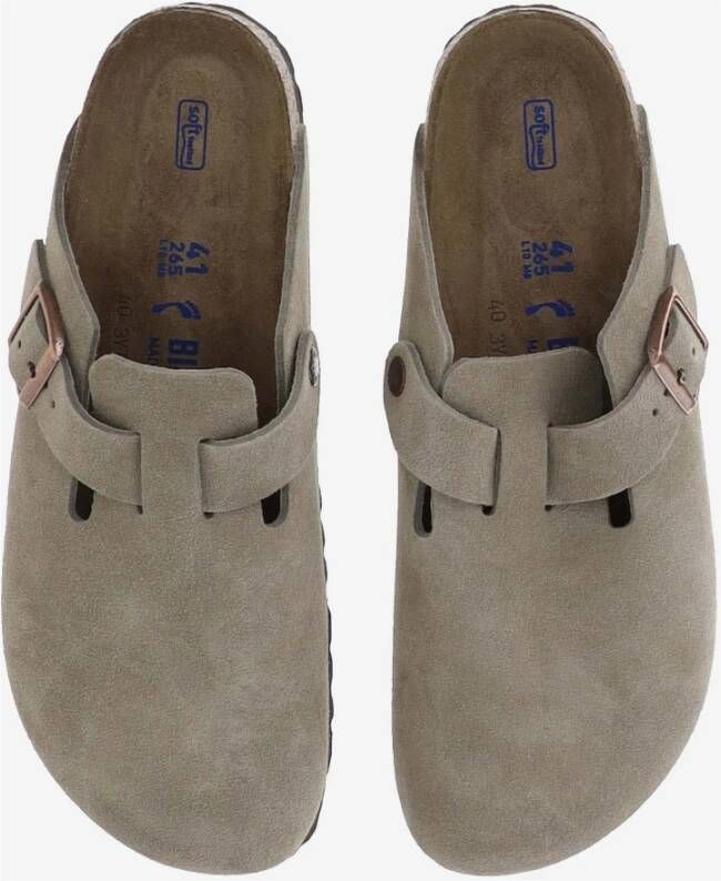 Birkenstock Taupe Suède Kurk Muiltjes Beige Heren