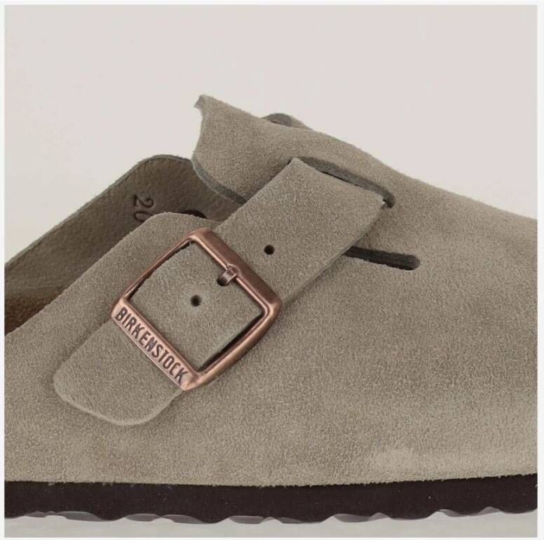 Birkenstock Taupe Suède Kurk Muiltjes Beige Heren