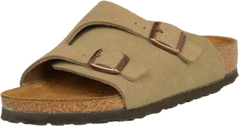 Birkenstock Taupe Suède Leren Sandalen Multicolor Heren