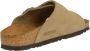 Birkenstock Suède Kurk Sandalen Verstelbare Gesp Sluiting Beige Heren - Thumbnail 11