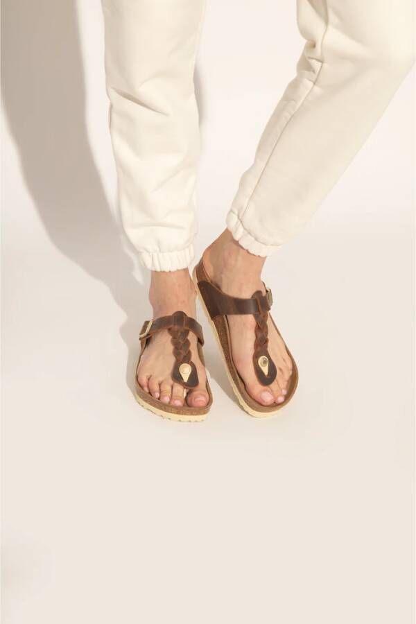 Birkenstock Bruine Gizeh-slides Bruin Dames