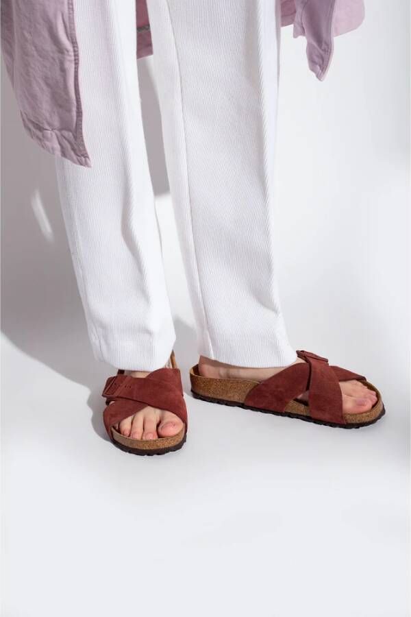 Birkenstock Teenslippers & Sliders Bruin Dames