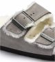 Birkenstock Arizona Shearling Slippers Stone Coin Narrow fit | Grijs | Suède - Thumbnail 96