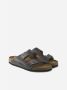 Birkenstock Leren Buckle Sliders Grijs Heren - Thumbnail 2