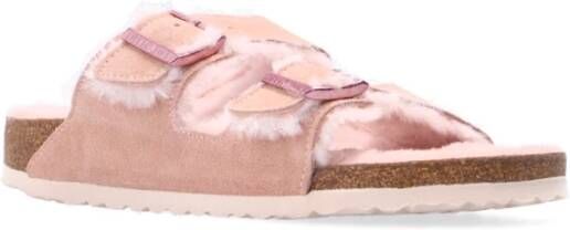 Birkenstock Shearling Slides Roze Dames