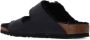 Birkenstock Zwarte Leren Sandalen met Bontdetail Black Dames - Thumbnail 6