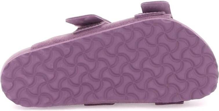 Birkenstock Uji Slides met Suède Bovenwerk en Lamsvacht Voering Purple Dames