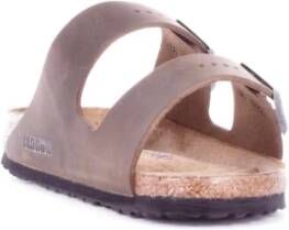 Birkenstock Unisex Logo Sandalen met Gespen Beige Unisex